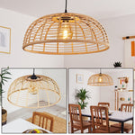 Lámpara colgante de bambú estilo bohemio para cocina y comedor