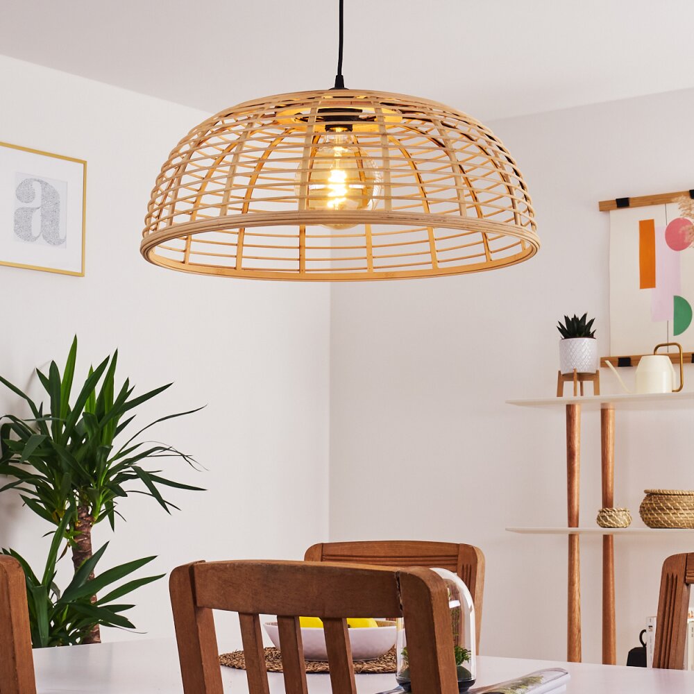 Lámpara colgante de bambú estilo bohemio para cocina y comedor
