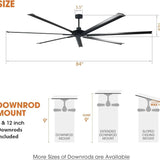 Ventilador de techo HVLS Silent Storm Ø213 cm / Ø254 cm con mando a distancia