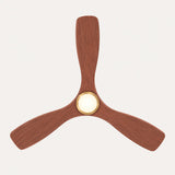 Ventilador de techo Livia en Soft Brass/Cerezo Ø132 cm con luz LED y aspas de madera maciza 100%