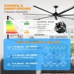 Ventilador de techo HVLS Silent Storm Ø213 cm / Ø254 cm con mando a distancia