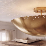 Scalloped-Edge Flush Mount Pendant Lights Ø42cm