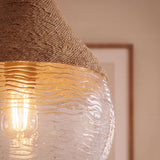 Glass Hemp rope textured Pendant Light Ø33cm