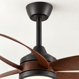 Ventilador de techo MAXI nogal oscuro Ø132 cm silencioso con luz LED DC 40W