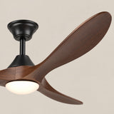 Ventilador de techo Selva nogal oscuro de Ø132 cm con luz LED y aspas de madera maciza 100% 