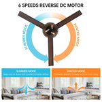 Ventilador de techo Calma Ø152 cm con luz de ratán