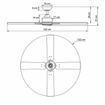 LINDEN Silent Ceiling Fan Ø122 cm With Led Light