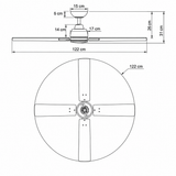 LINDEN Silent Ceiling Fan Ø122 cm With Led Light