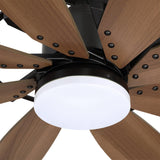 Ventilador de techo con luz Antone Ø152 cm de 8 aspas de madera Motor DC