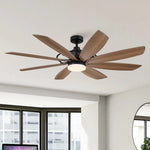 Ventilador de techo con luz Antone Ø152 cm de 8 aspas de madera Motor DC