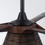 Ventilador de techo Calma Ø152 cm con luz de ratán