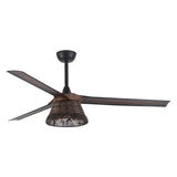 Ventilador de techo Calma Ø152 cm con luz de ratán