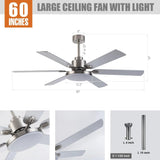 Ventilador de techo moderno Lucknow de 152 cm (60") con iluminación y mando a distancia