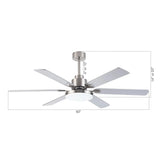Ventilador de techo moderno Lucknow de 152 cm (60") con iluminación y mando a distancia