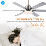 Ventilador de techo moderno Lucknow de 152 cm (60") con iluminación y mando a distancia