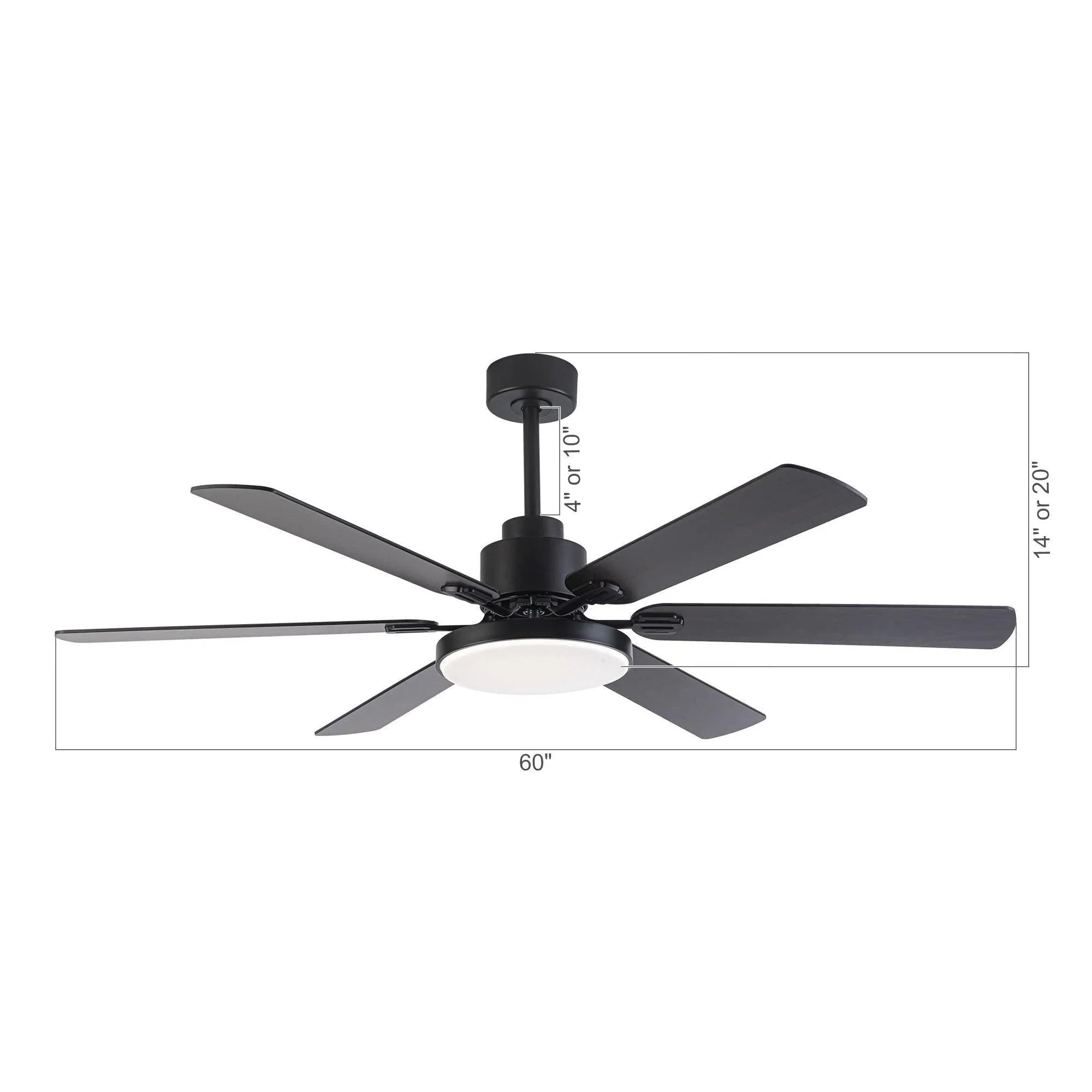 Ventilador de techo reversible de Ø152 cm Motor DC con iluminación y mando a distancia