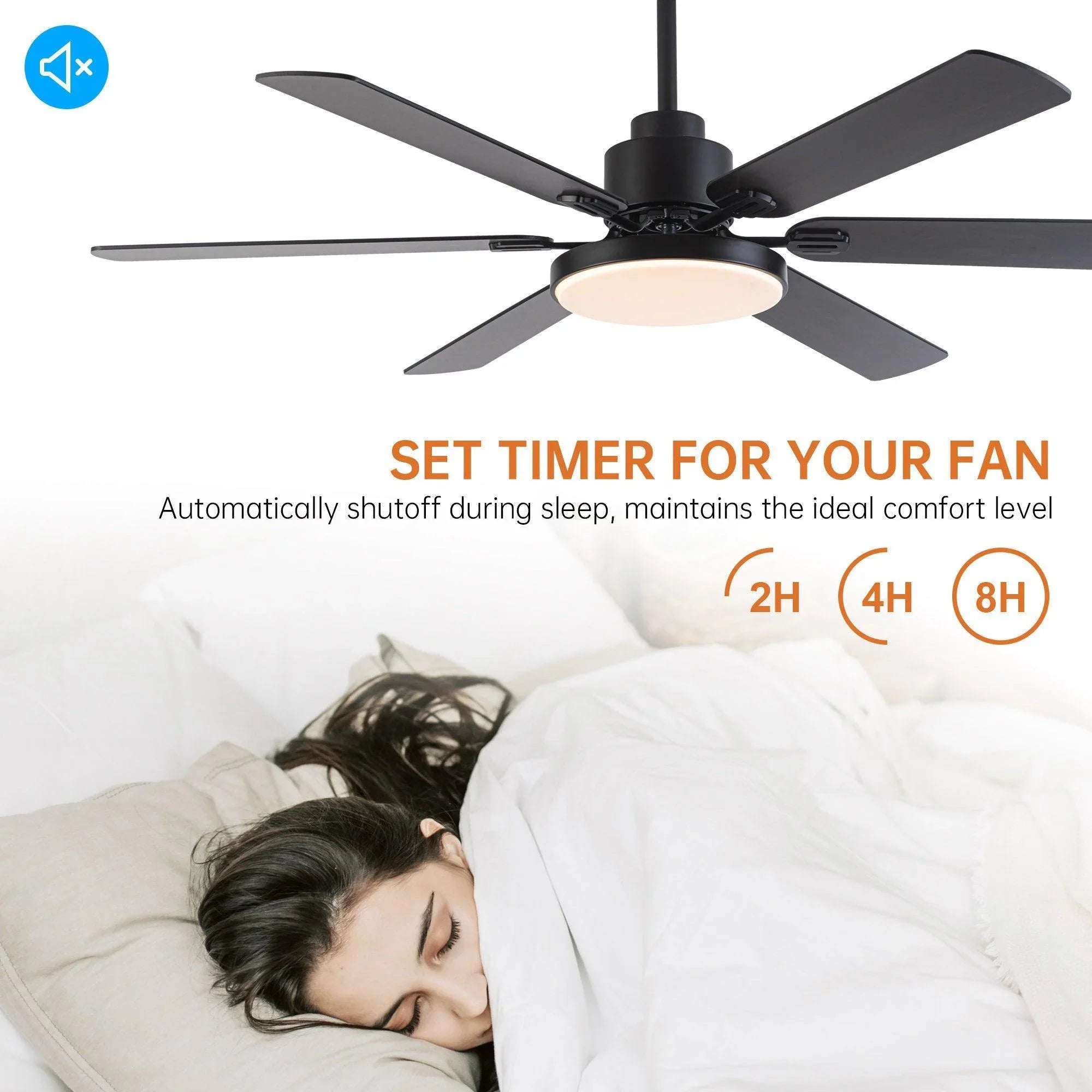 Ventilador de techo reversible de Ø152 cm Motor DC con iluminación y mando a distancia