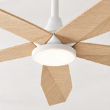 Ventilador de techo de grano de madera silencioso MORIN de Ø132 cm con luz LED
