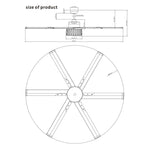 Ventilador de techo reversible de Ø165 cm con luz y mando a distancia