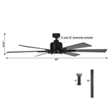 Ventilador de techo industrial Monty Ø165cm con luz y mando a distancia