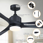 Ventilador de techo moderno Misael de 167 cm (66'') Motor DC con iluminación LED