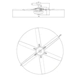 Ventilador de techo de Ø178 cm con luz y mando a distancia