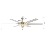 Ventilador de techo de Ø178 cm con luz y mando a distancia