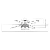 Ventilador de techo moderno reversible de Ø178 cm con luz y mando a distancia