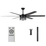Ventilador de techo moderno reversible de Ø178 cm con luz y mando a distancia