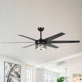 Ventilador de techo moderno reversible de Ø178 cm con luz y mando a distancia