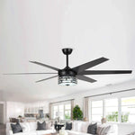 Ventilador de techo moderno reversible de Ø178 cm con luz y mando a distancia