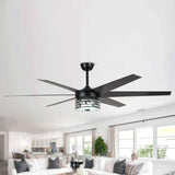 Ventilador de techo moderno reversible de Ø178 cm con luz y mando a distancia