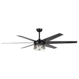Ventilador de techo moderno reversible de Ø178 cm con luz y mando a distancia