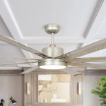 Ventilador de techo Bankston Modern de 189 cm (72") con acabado en níquel satinado, montaje con varilla Motor DC, iluminación LED y mando a distancia