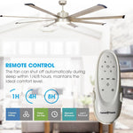 Ventilador de techo Bankston Modern de 189 cm (72") con acabado en níquel satinado, montaje con varilla Motor DC, iluminación LED y mando a distancia