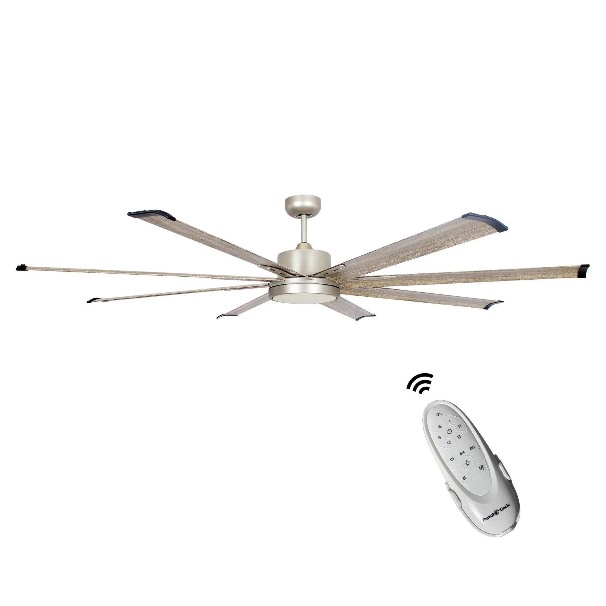 Ventilador de techo Bankston Modern de 189 cm (72") con acabado en níquel satinado, montaje con varilla Motor DC, iluminación LED y mando a distancia