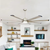 Ventilador de techo Bankston Modern de 189 cm (72") con acabado en níquel satinado, montaje con varilla Motor DC, iluminación LED y mando a distancia