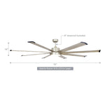Ventilador de techo Bankston Modern de 189 cm (72") con acabado en níquel satinado, montaje con varilla Motor DC, iluminación LED y mando a distancia