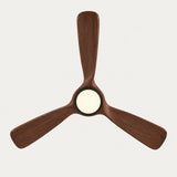 Ventilador de techo Mavren de madera negra/cerezo Ø112 cm con luz LED y aspas de madera maciza 100% 