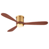Ventilador de techo Mavren Soft de latón/cherry con Ø132 cm, luz LED y aspas de madera maciza 100% 