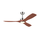 Ventilador de techo Livia en Soft Brass/Cerezo Ø132 cm con luz LED y aspas de madera maciza 100%