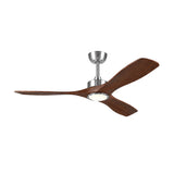 Ventilador de techo Livia en nogal oscuro Ø132 cm con luz LED y aspas de madera maciza 100%