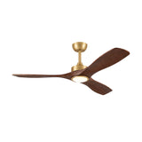 Ventilador de techo Livia en nogal oscuro Ø132 cm con luz LED y aspas de madera maciza 100%
