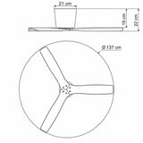 Ventilador de techo Avela Medium Oak Ø137 cm con luz LED y aspas de madera maciza 100%