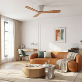 Ventilador de techo Avela Medium Oak Ø137 cm con luz LED y aspas de madera maciza 100%