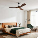 Ventilador de techo Livia en nogal oscuro Ø132 cm con luz LED y aspas de madera maciza 100%
