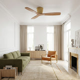 Ventilador de techo Avela Medium Oak Ø137 cm con luz LED y aspas de madera maciza 100%