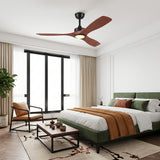 Ventilador de techo Livia en Soft Brass/Cerezo Ø132 cm con luz LED y aspas de madera maciza 100%