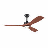 Ventilador de techo Livia en Soft Brass/Cerezo Ø132 cm con luz LED y aspas de madera maciza 100%
