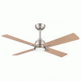 Ventilador de techo silencioso LINDEN en tono madera de haya Ø122 cm con luz LED